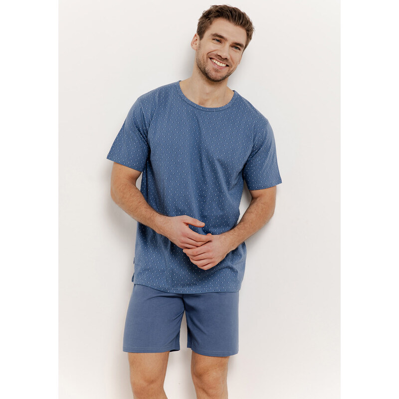 TARO Pánske pyžamo Nick3400 ss51-modrá M 66680097