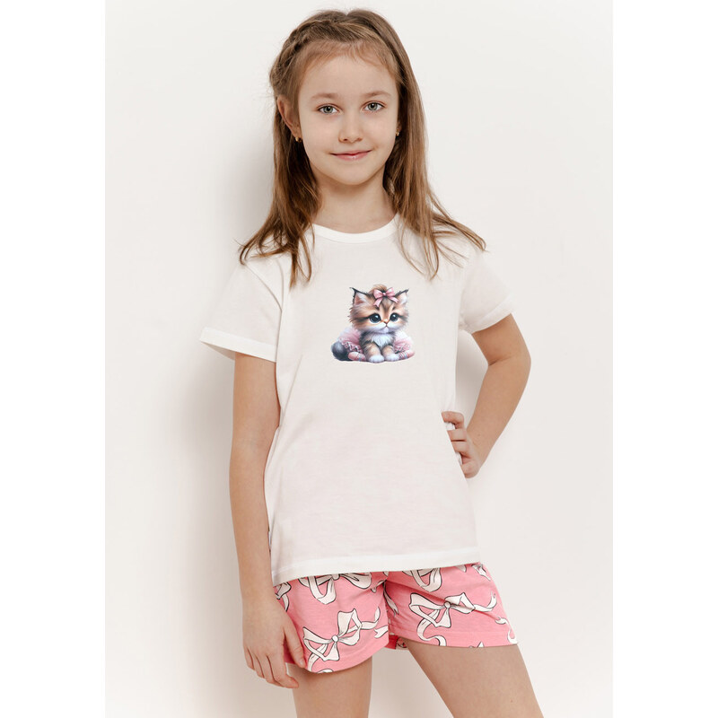 TARO Dievčenské pyžamo Nelly3382 ss51-smotanová 134 66680088