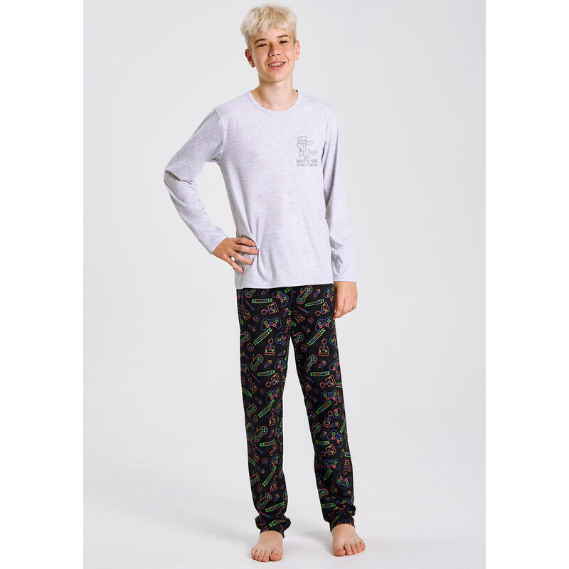 TARO Chlapčenské pyžamo Julio3507 zz51-sivá 146 66680645