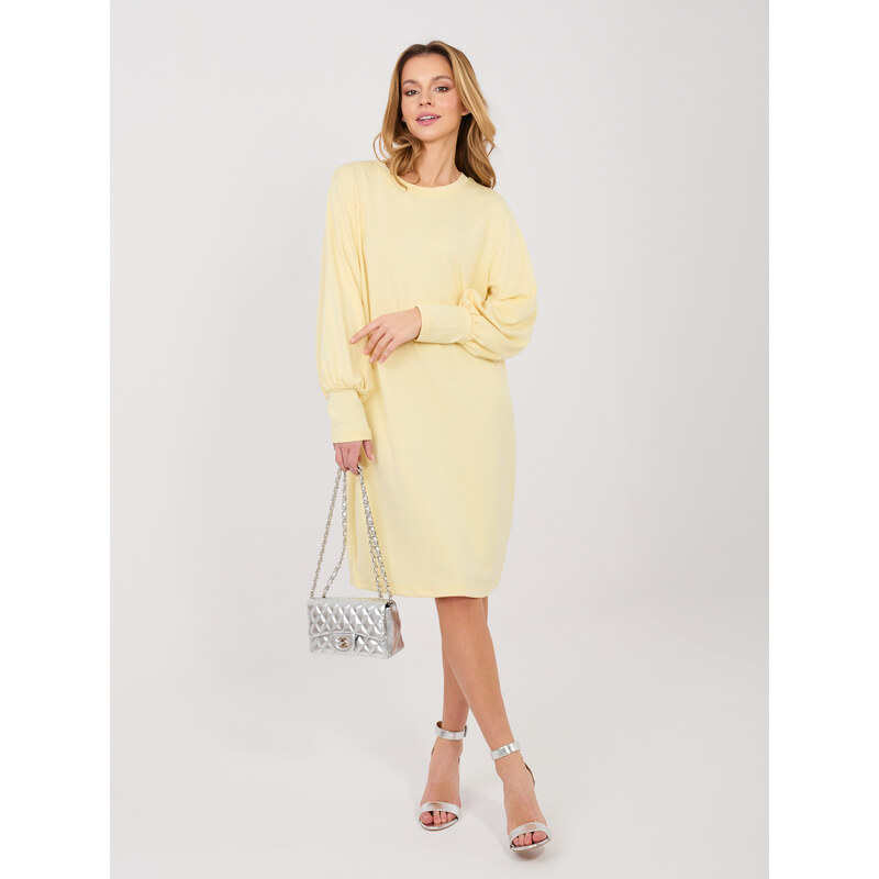RUE PARIS Pastelovo žlté mikinové šaty 67834787