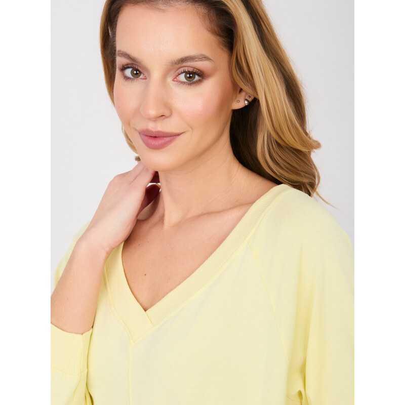 BASIC Feel Good Pastelovo žlté mikinové šaty 67834814