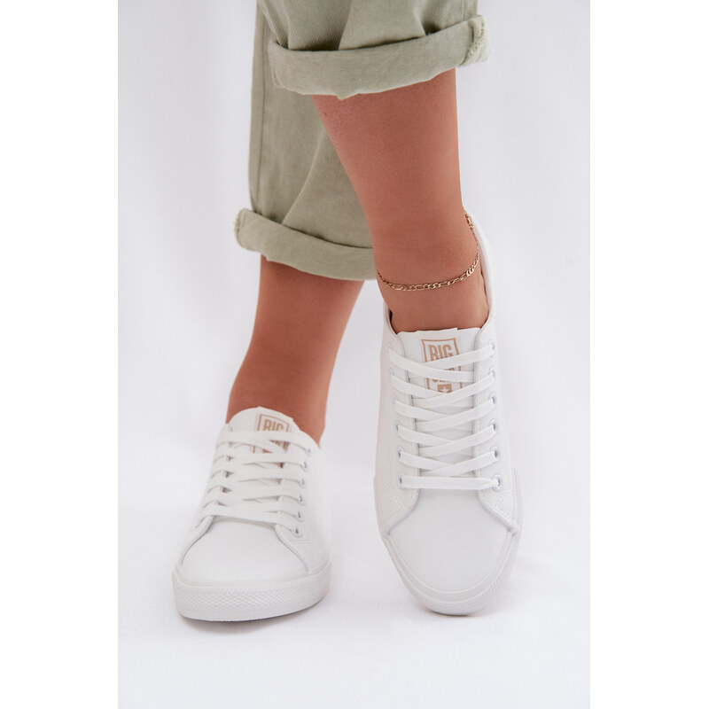 Biele dámske trampky z eko kože Big Star 67902132