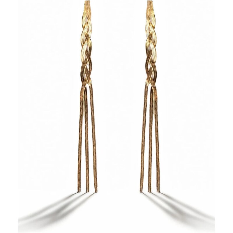 Marc Malone Dlhé retiazkové náušnice z pozlátenej ocele Hádok 67835376