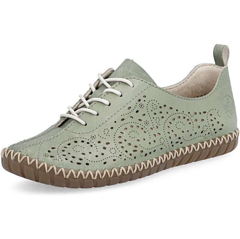 Dámske poltopánky RIEKER M2802-52 zelená S6 67835751