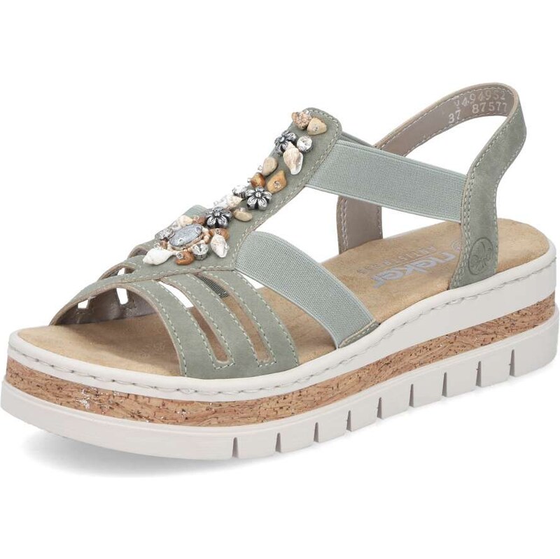 Dámske sandále RIEKER V4949-52 zelená S6 67837157