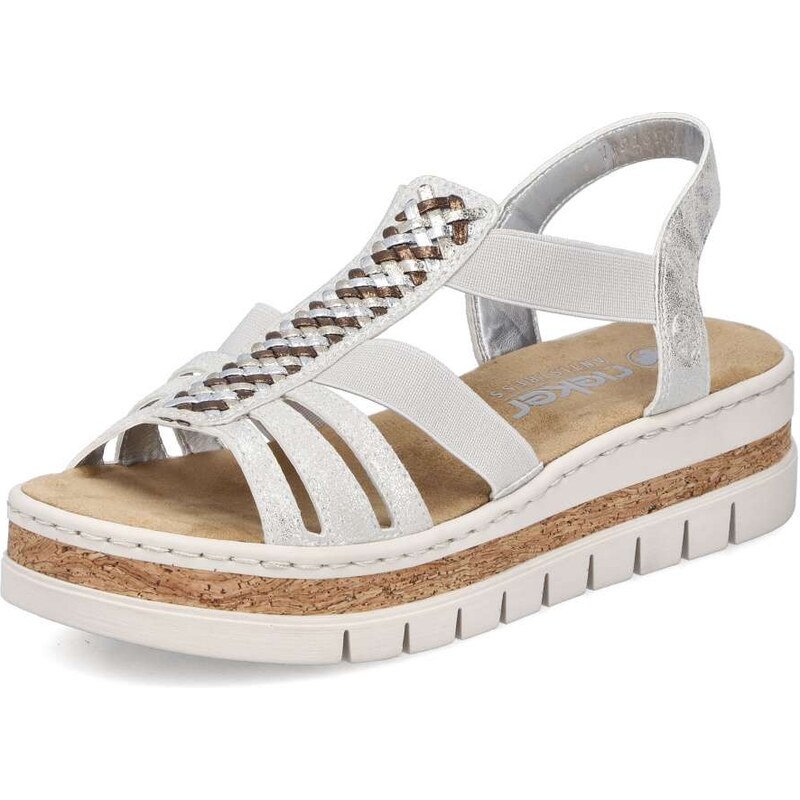 Dámske sandále RIEKER V4918-90 strieborná S6 67837156