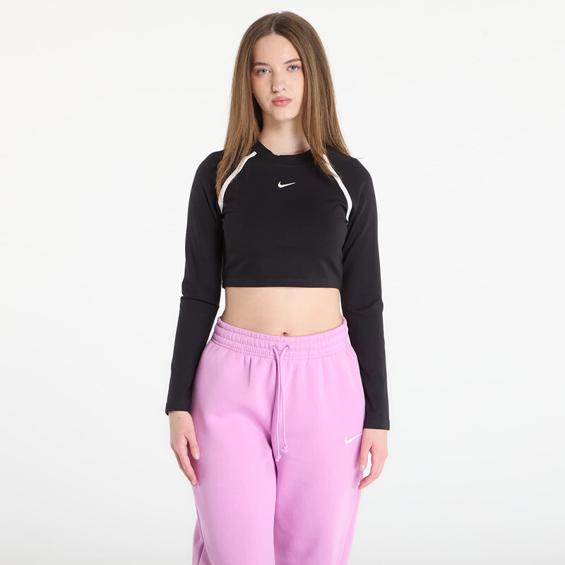 Tričko Nike Sportswear Womens Tight Long-Sleeve Cropped Top Black/ 67841258