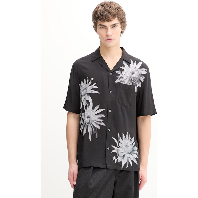 Košeľa s prímesou ľanu AllSaints FLORAZE 67839689