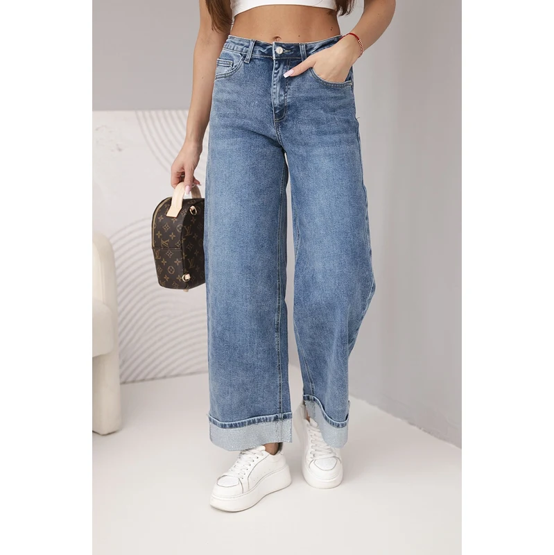 Kesi Włoski Kesi Dámske široké rifle s ozdobnými lemami 67839882