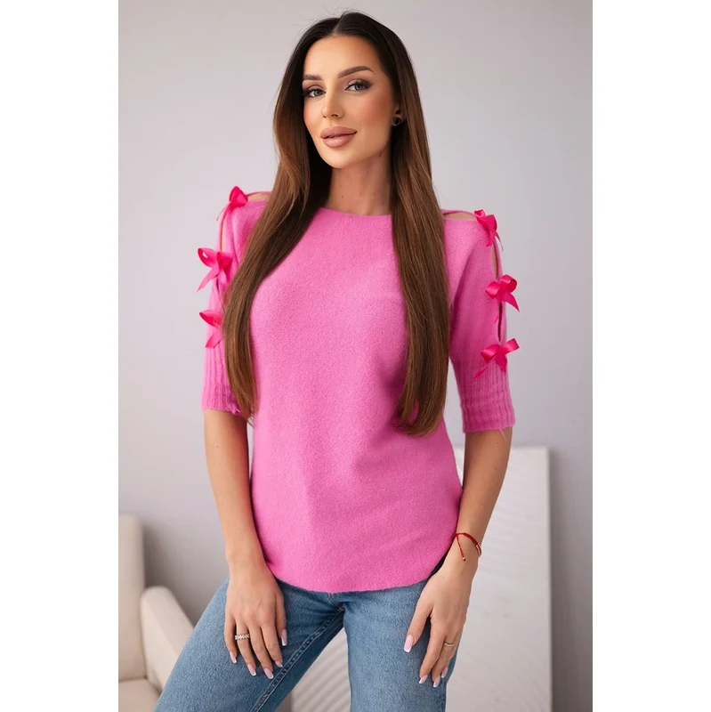 Kesi Włoski Dámsky sveter s ozdobnými mašľami 67840034