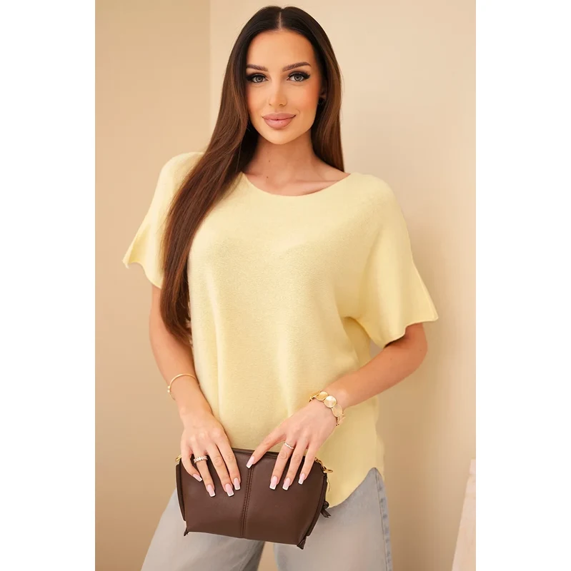 Kesi Włoski Kesi žltý krátkorukávový sveter 67842826