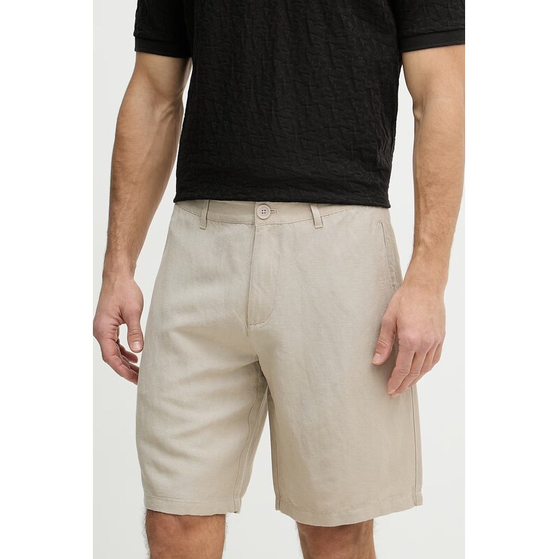 Armani Exchange šortky pánske s ľanom 67848156