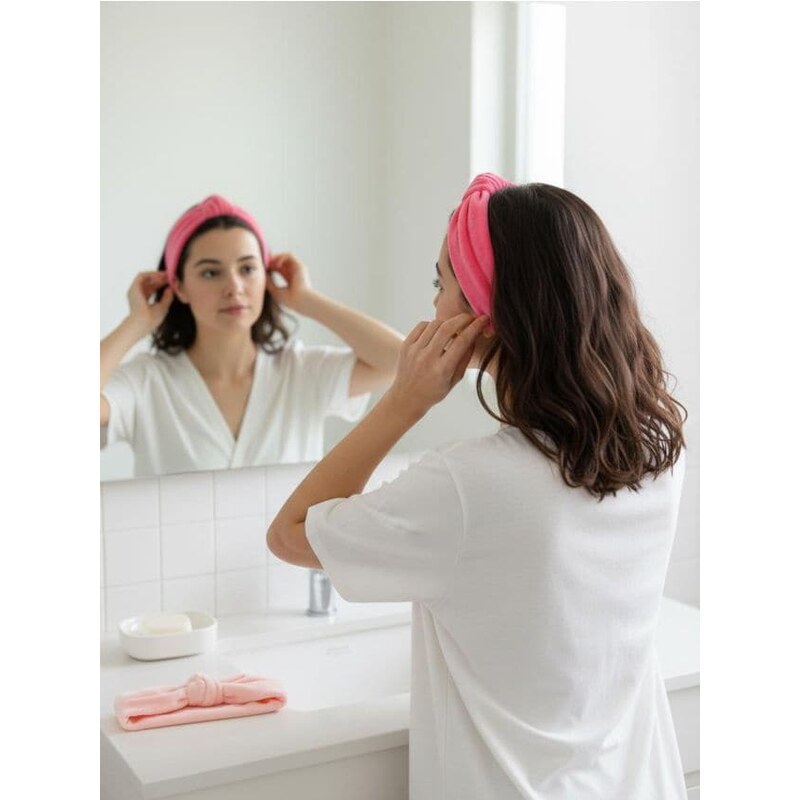 Sinsay - Súprava 2 zamatových čeleniek do vlasov - pastelová ružová 67842804