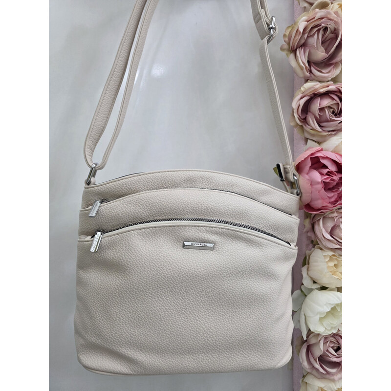 E-shop Katrins Fashion Béžová crossbody kabelka Siliva Rosa