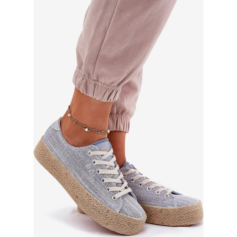 Kesi Modré dámske trampky na platforme s pleteným detailom Lee Cooper 67846980
