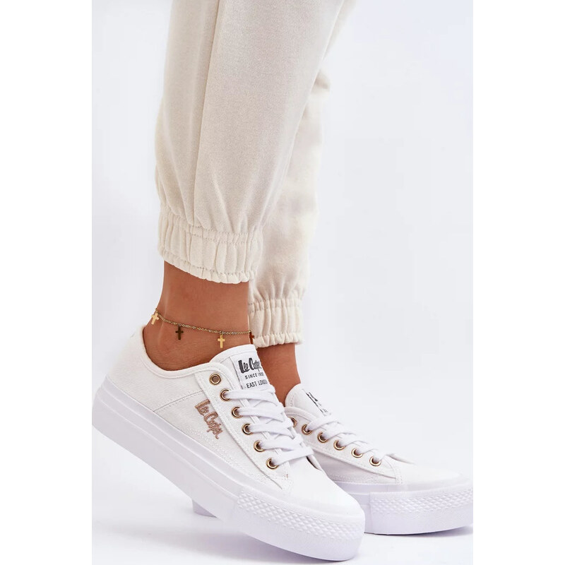 Kesi Biele dámske tenisky na platforme Lee Cooper 67847022