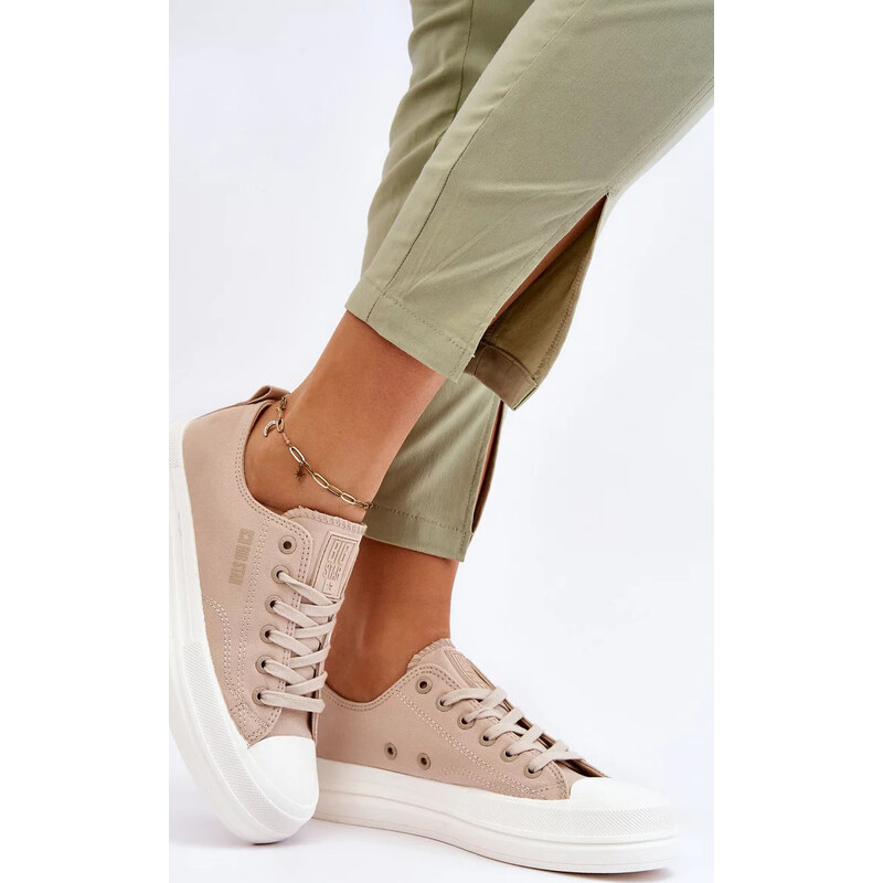 Béžové nízke šnurovacie tenisky Big Star 67847026