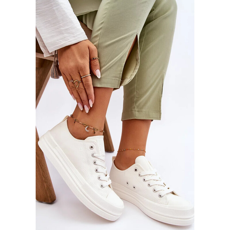 Biele nízke šnurovacie tenisky Big Star 67847028