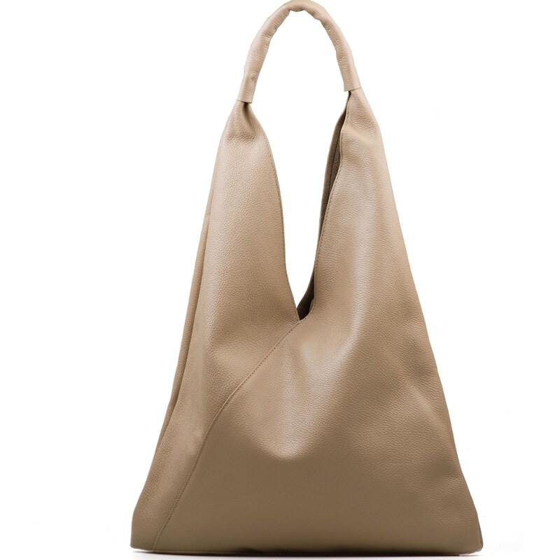 Blaire Kožená maxi kabelka Carla taupe 67844296