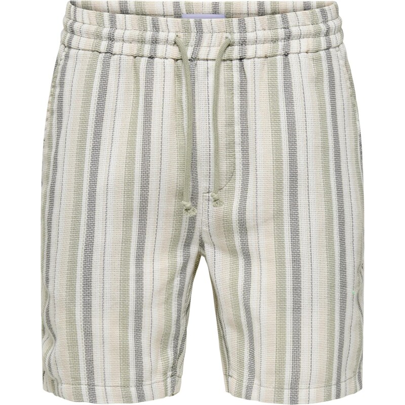 Only & Sons Nohavice ONSTrev piesková / tmavozelená / biela 67853457
