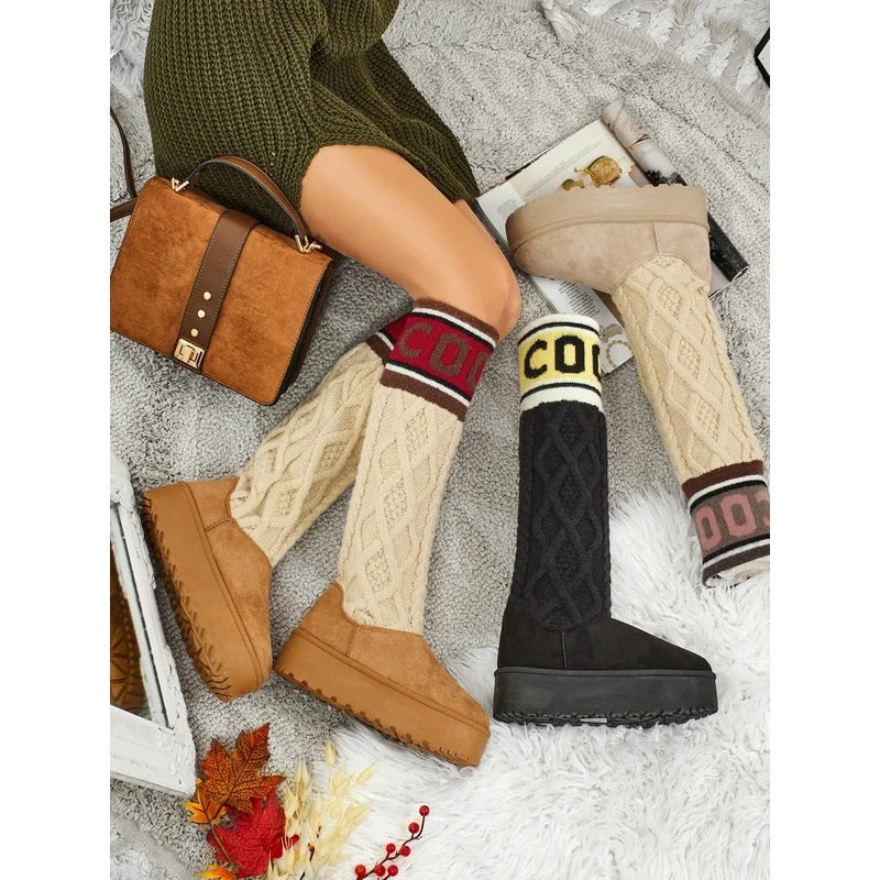 Dámske snehule Resti High s Anane úpletom 67848455