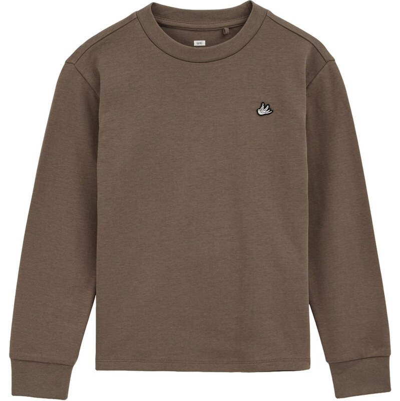 WE Fashion Tričko hnedá / svetlosivá / čierna 67853523