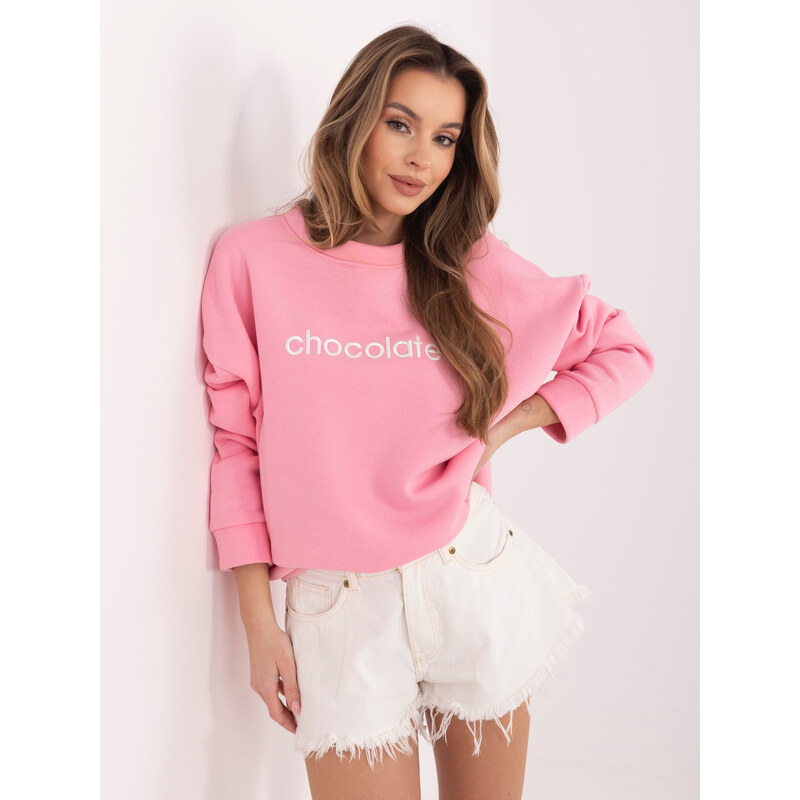 RUE PARIS Ružová bavlnená mikina 67848365