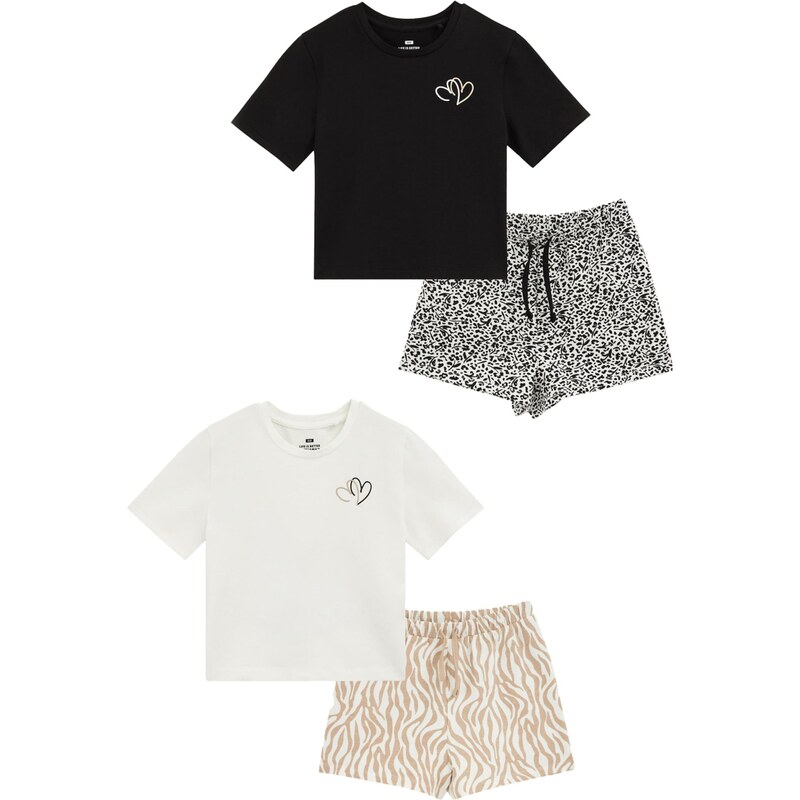 WE Fashion Pyžamo farba ťavej srsti / čierna / biela 67853601