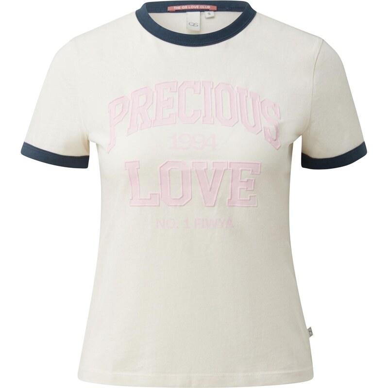 QS Tričko tmavomodrá / svetloružová / biela 67853701