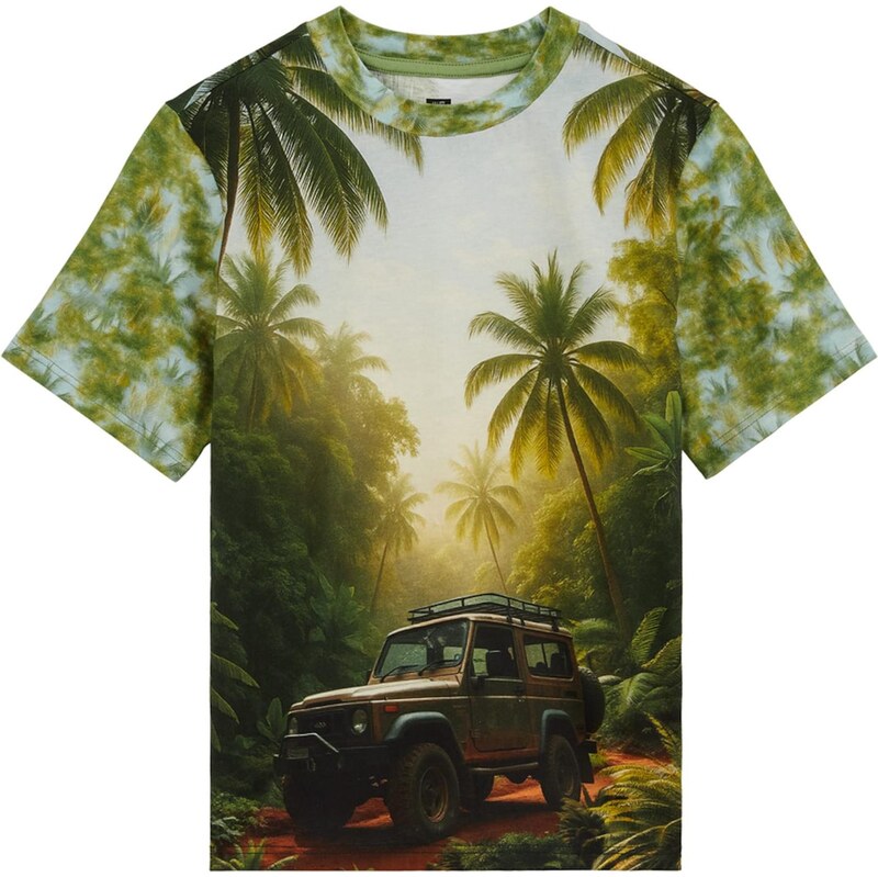 WE Fashion Tričko svetlomodrá / zelená / olivová / tmavozelená 67853755