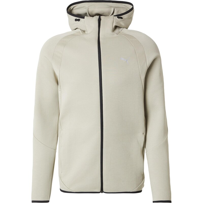 PUMA Športová mikina so zipsom Evostripe tmelová 67853779