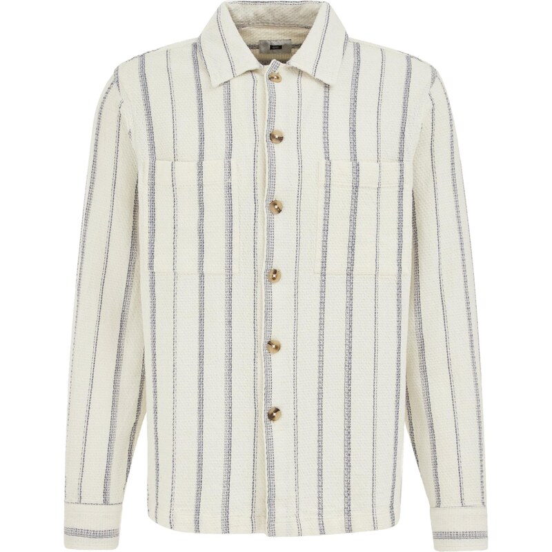 WE Fashion Košeľa modrosivá / šedobiela 67853811