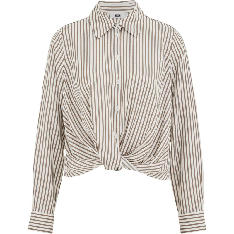 WE Fashion Blúzka béžová / olivová 67853848