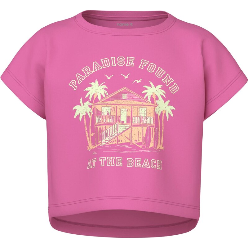 NAME IT Tričko NKFVILMA svetložltá / farba lesného ovocia / 67854023