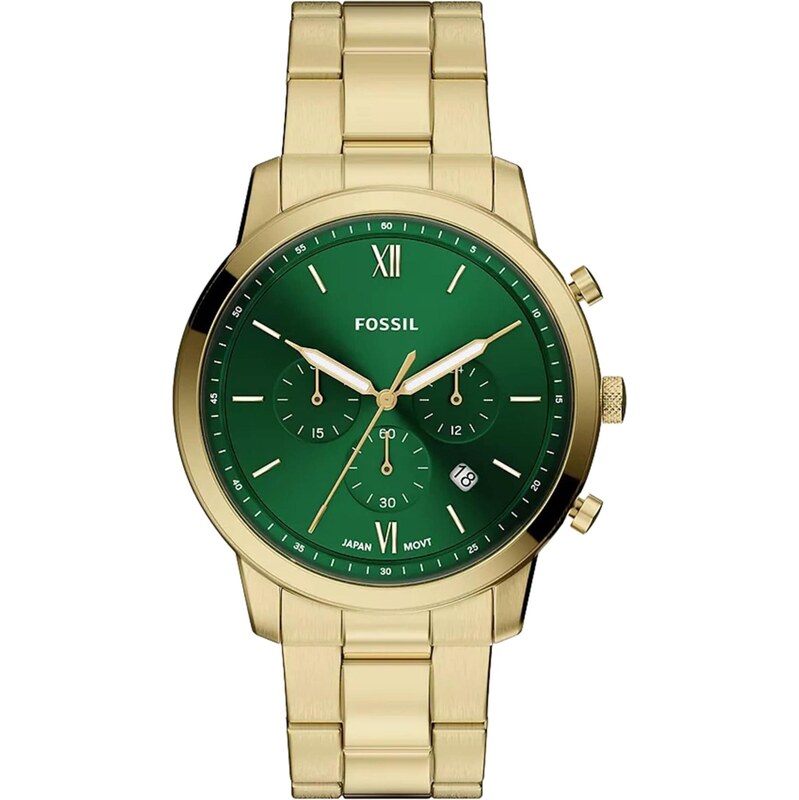 FOSSIL Analógové hodinky NEUTRA zlatá / tmavozelená 67854054