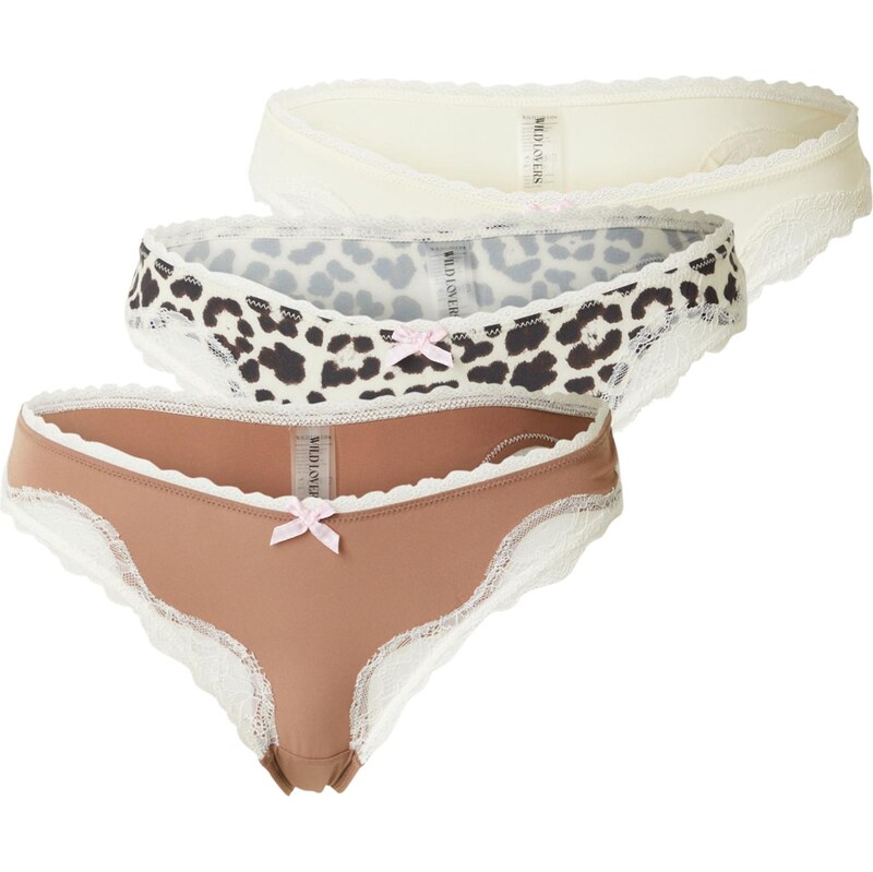 WILD LOVERS Tangá CHANTAL svetlohnedá / tmavohnedá / biela ako vlna 67854071