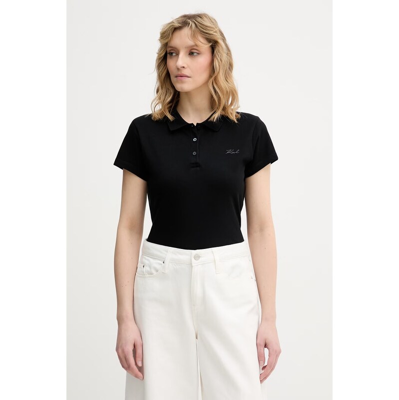 Karl Lagerfeld polo tričko dámske bavlnené s elastanom 67912947