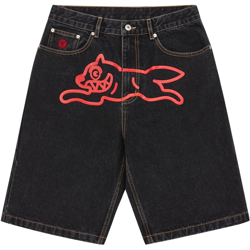 ICECREAM Running Dog Denim Shorts - Pánske - Kraťasy ICECREAM - Čierne 67855700