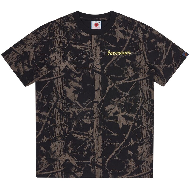 ICECREAM Tree Camo T-Shirt - Pánske - Tričko ICECREAM - Čierne - 67855714