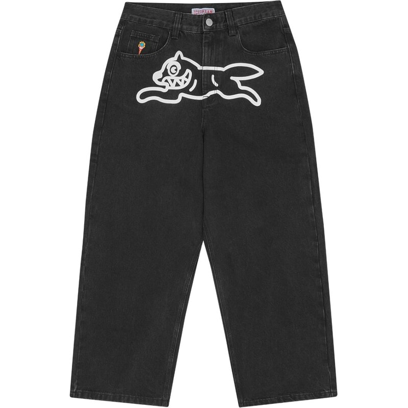 ICECREAM Running Dog Double Scoop Denim Pants Black - Pánske - 67855723