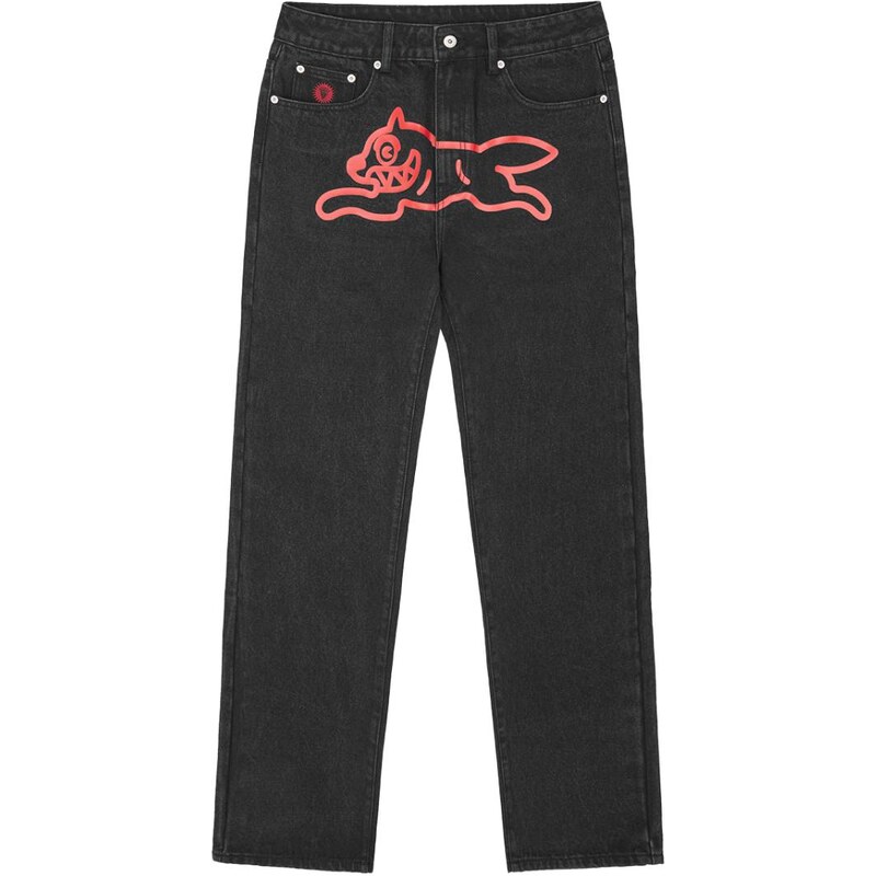 ICECREAM Running Dog Denim Pants Black - Pánske - Nohavice ICECREAM - 67855731