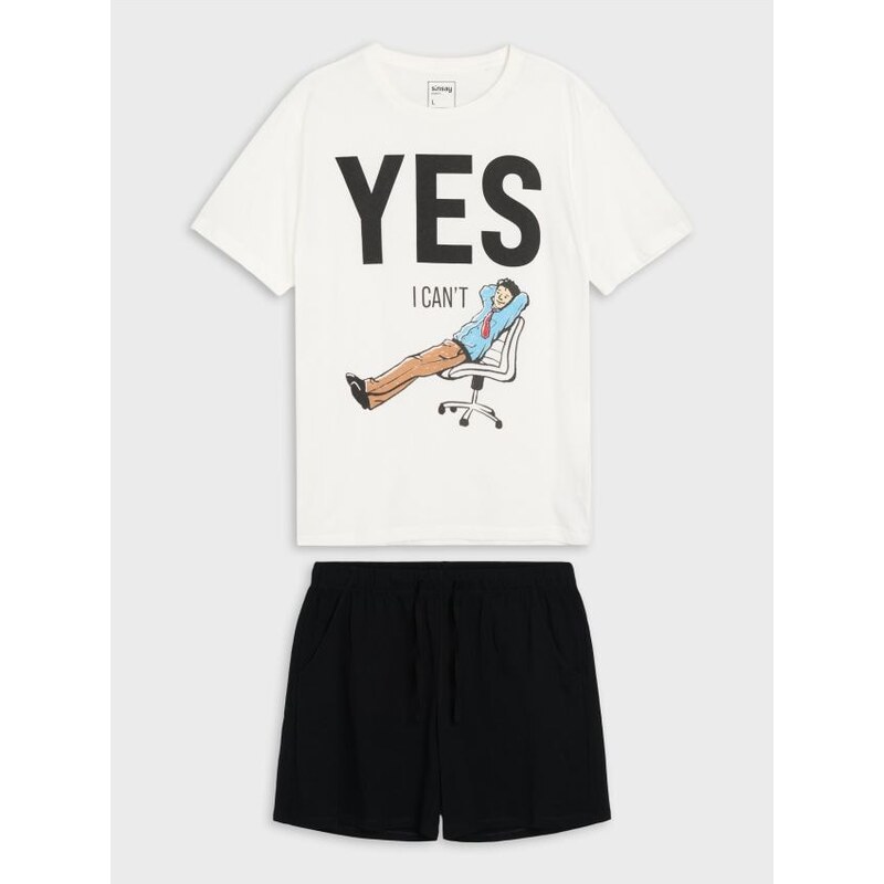 Sinsay - Bavlnená dvojdielna pyžama s potlačou - viacfarebná 67859405