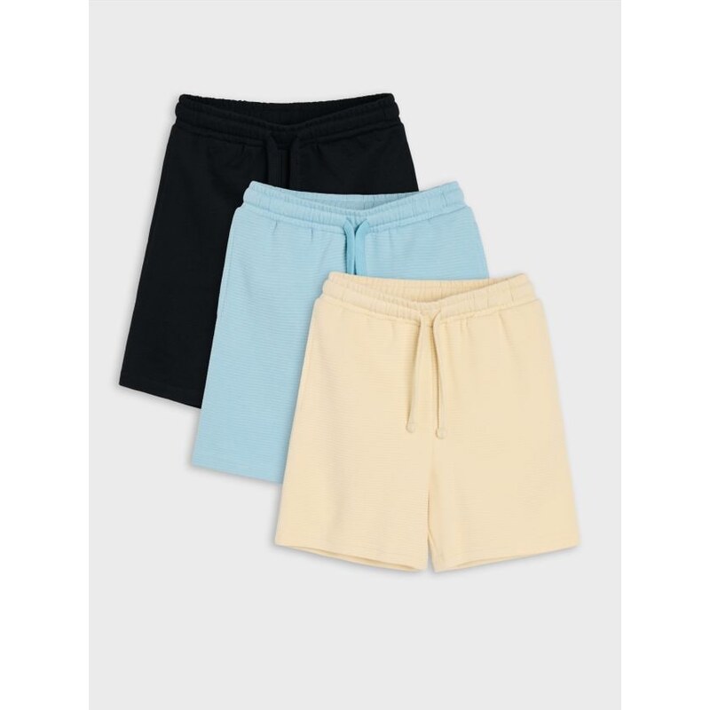 Sinsay - Bavlnené šortky 3 pack - béžová 67859490