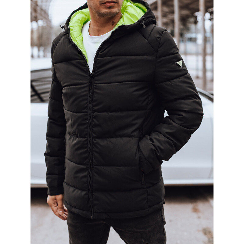 Pánska prešívaná zimná bunda s kapucňou čierna FashionStreet TX4892 67855889