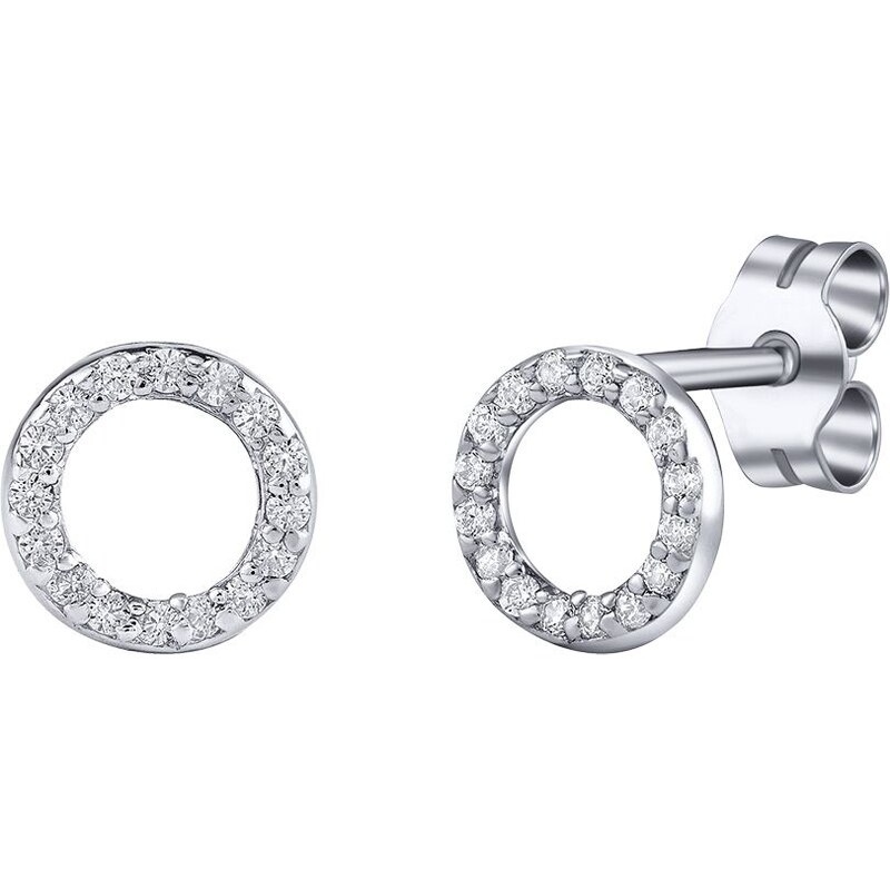 Silvego Strieborné náušnice kôstky kruhy Agnii s Brilliance Zirconia 7 67855864