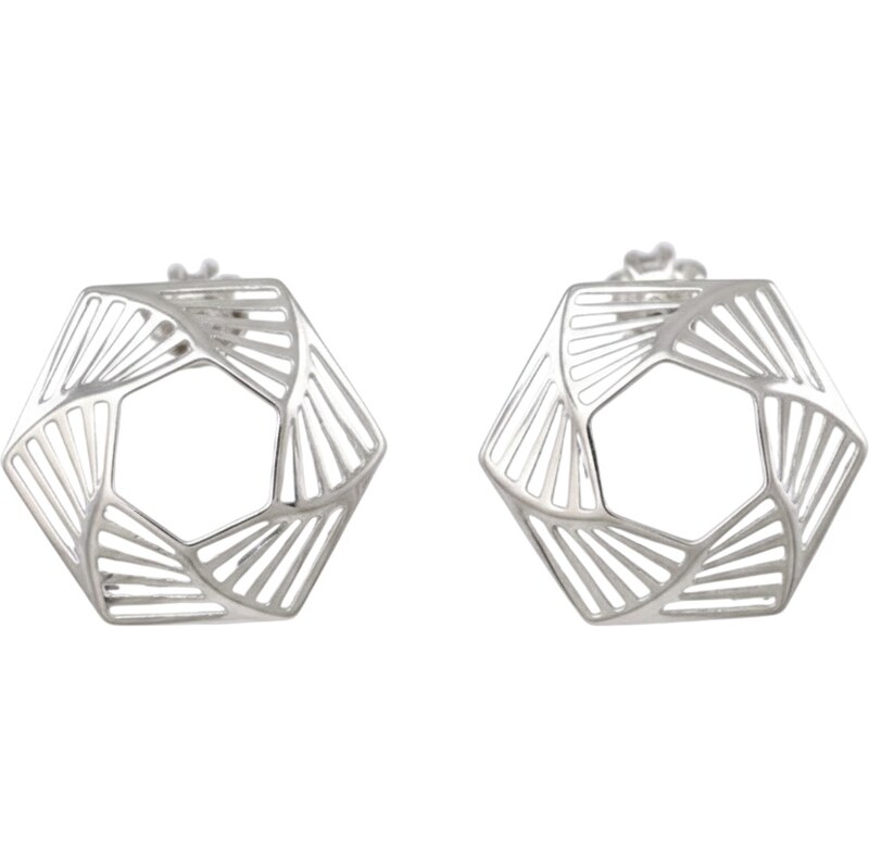 Soliter Moderné strieborné náušnice Šesťuholník 431 001 02761 04 67859413