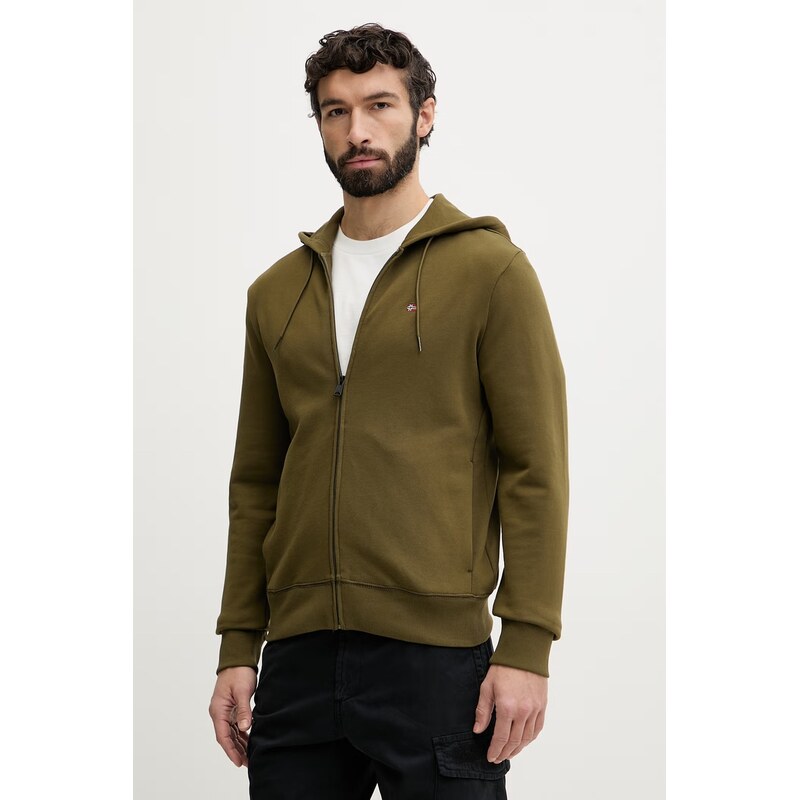 Pánska bavlnená mikina na zips s kapucňou Napapijri BALIS 67856014