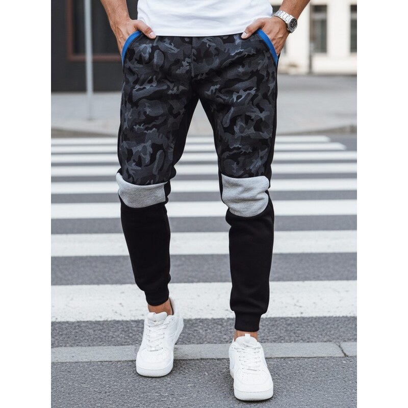 Dstreet Maskáčové trendové tepláky v čiernej farbe 57487564