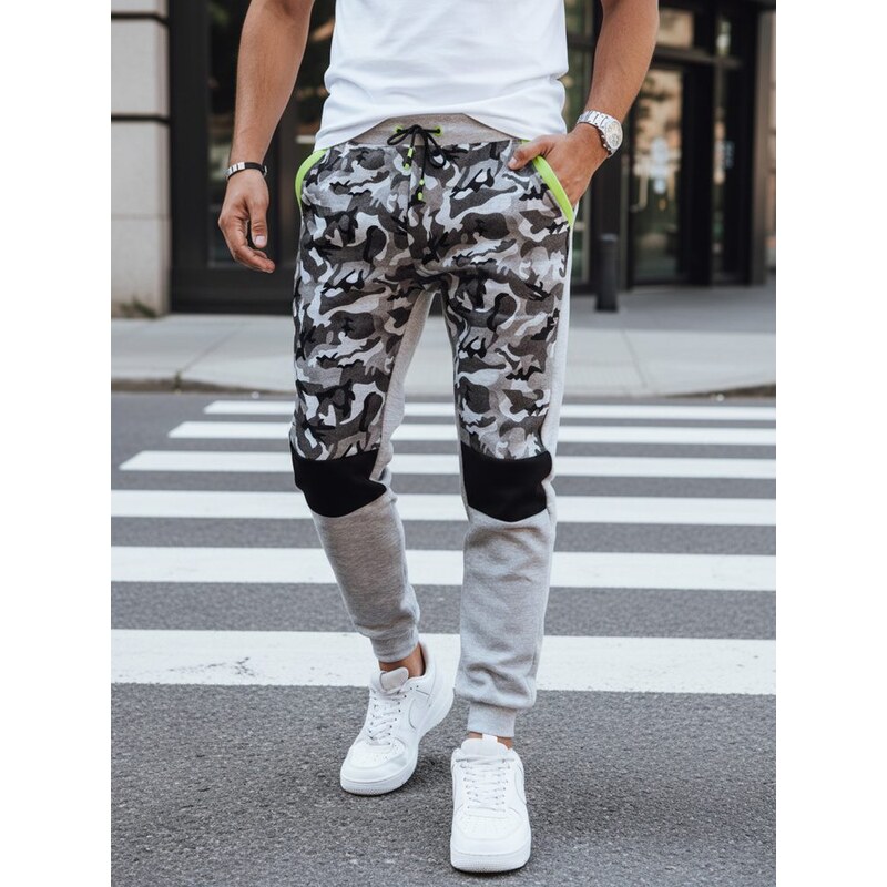 Dstreet Maskáčové trendové tepláky v sivej farbe 63232730