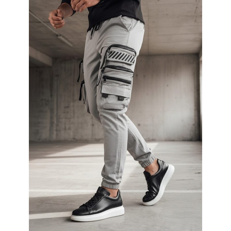 Dstreet Nadčasové šedé joggery 49453347